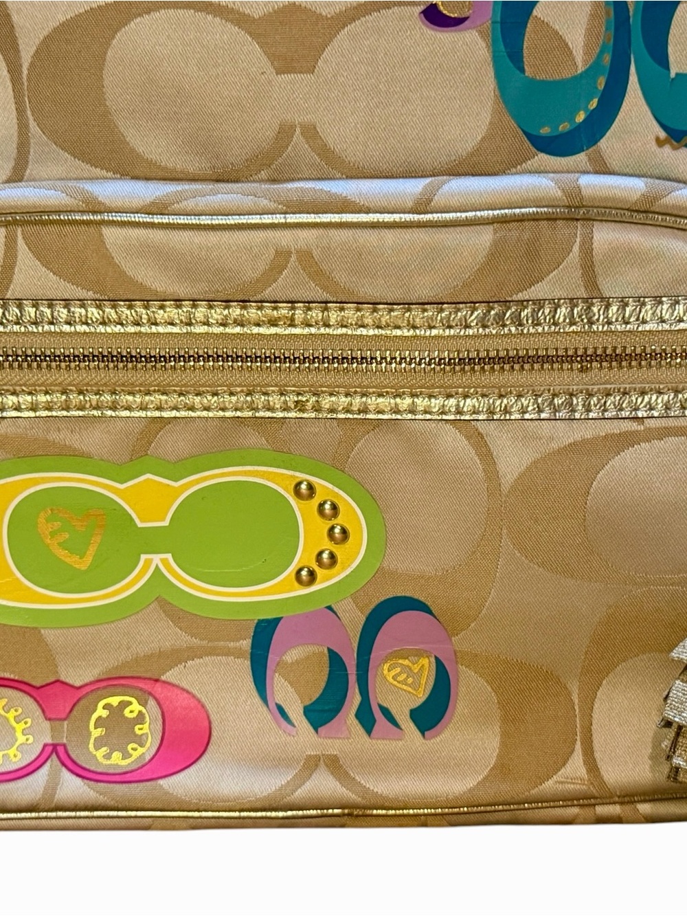 COACH Y2K Poppy patch backpack 🩵💚🩷 - Picture 4 of 9